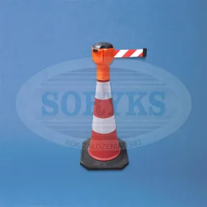 Pachołek ostrzegawczy czerwony z odblaskami 75 cm lub 100 cm z nasadką SKIPPER 9 m PE-RSK9