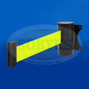 Kaseta ścienna czarna z taśmą żółtą NEON 5m WUM + zaczep ścienny
